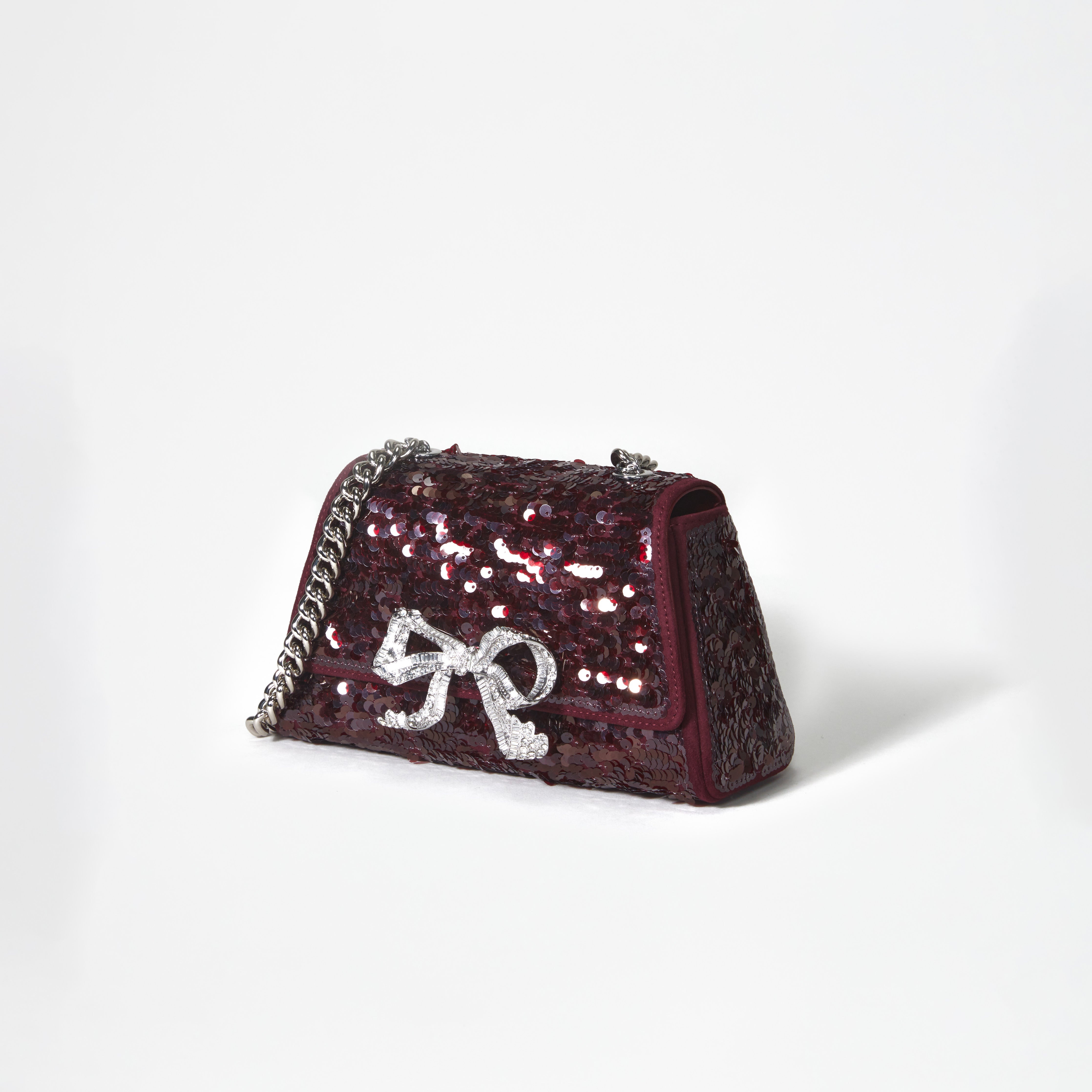 Red Sequin Bow Mini Shoulder Bag - 2