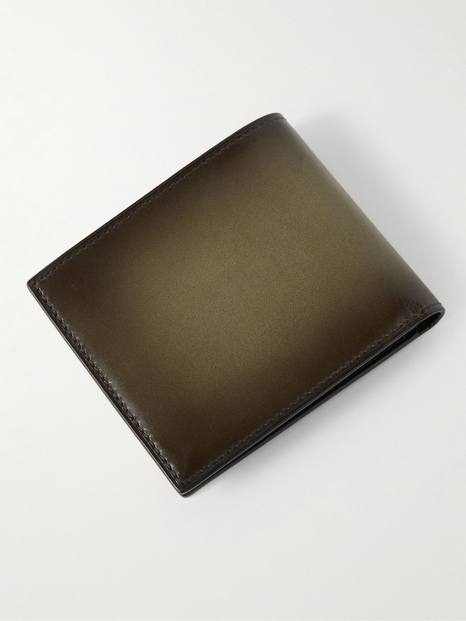 Makore Neo Scritto Venezia Leather Billfold Wallet Green - 2