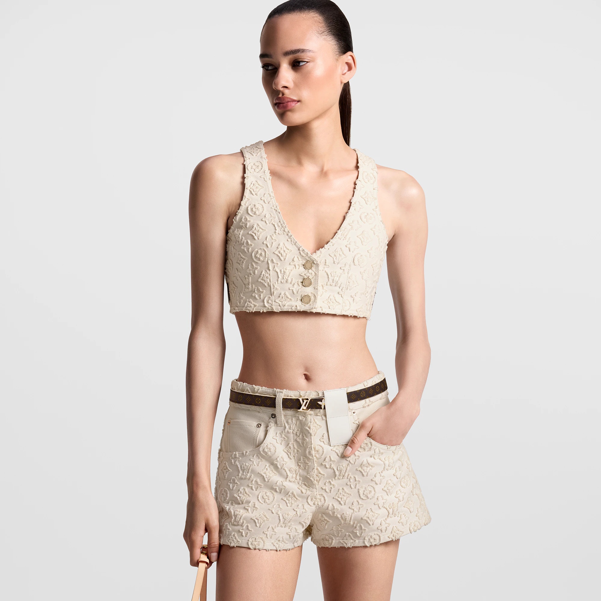 Pretty LV Enamel 20mm Reversible Belt - 4