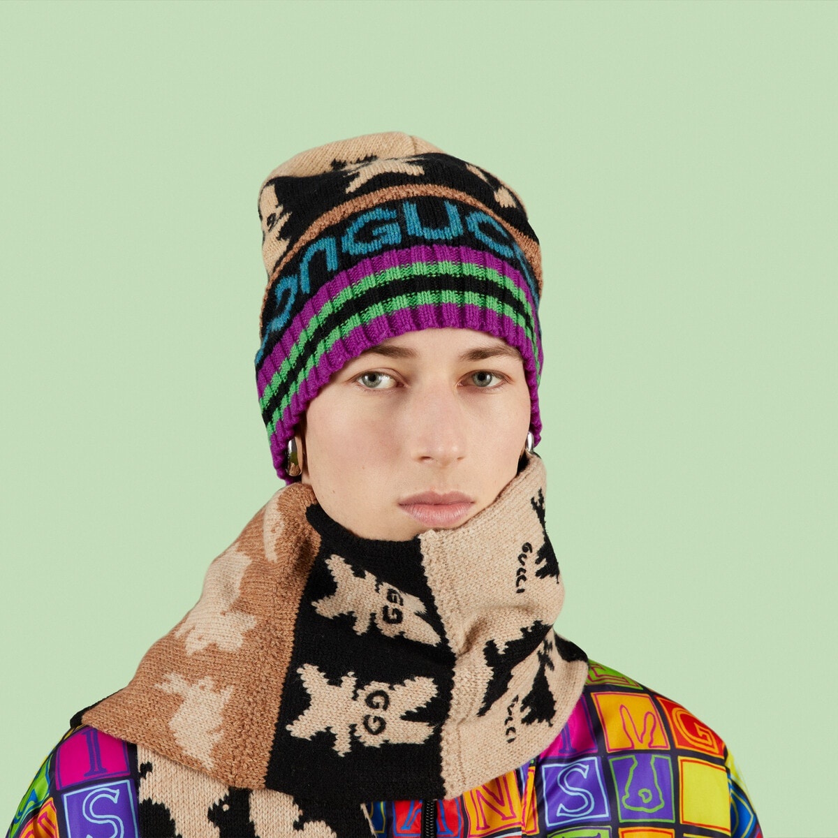 Gucci bunny knit wool hat - 3