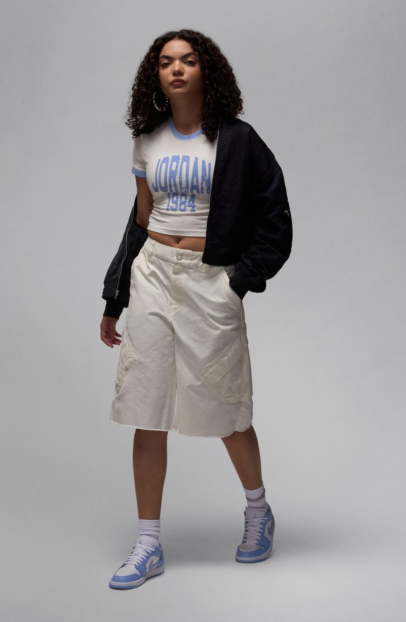 Jordan Flight Chicago Cotton Big Shorts in Sail at Nordstrom - 4
