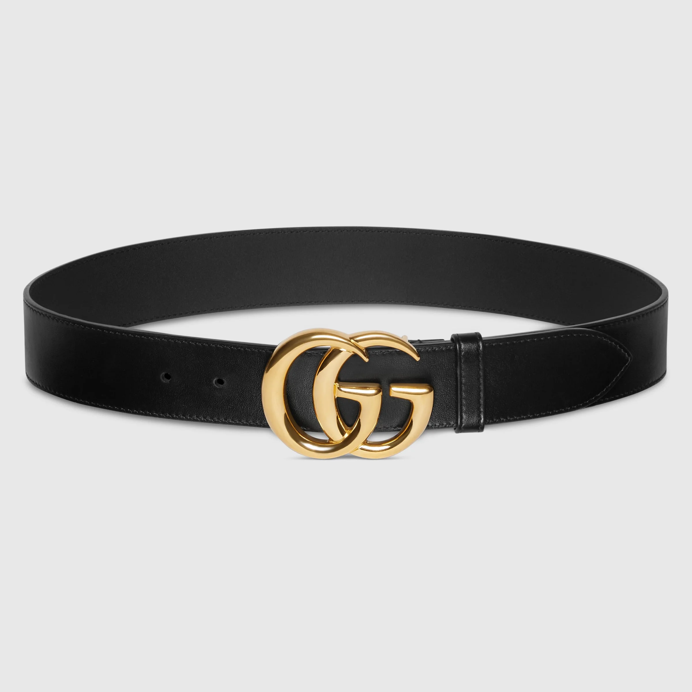 GG Marmont leather belt with shiny buckle - 1