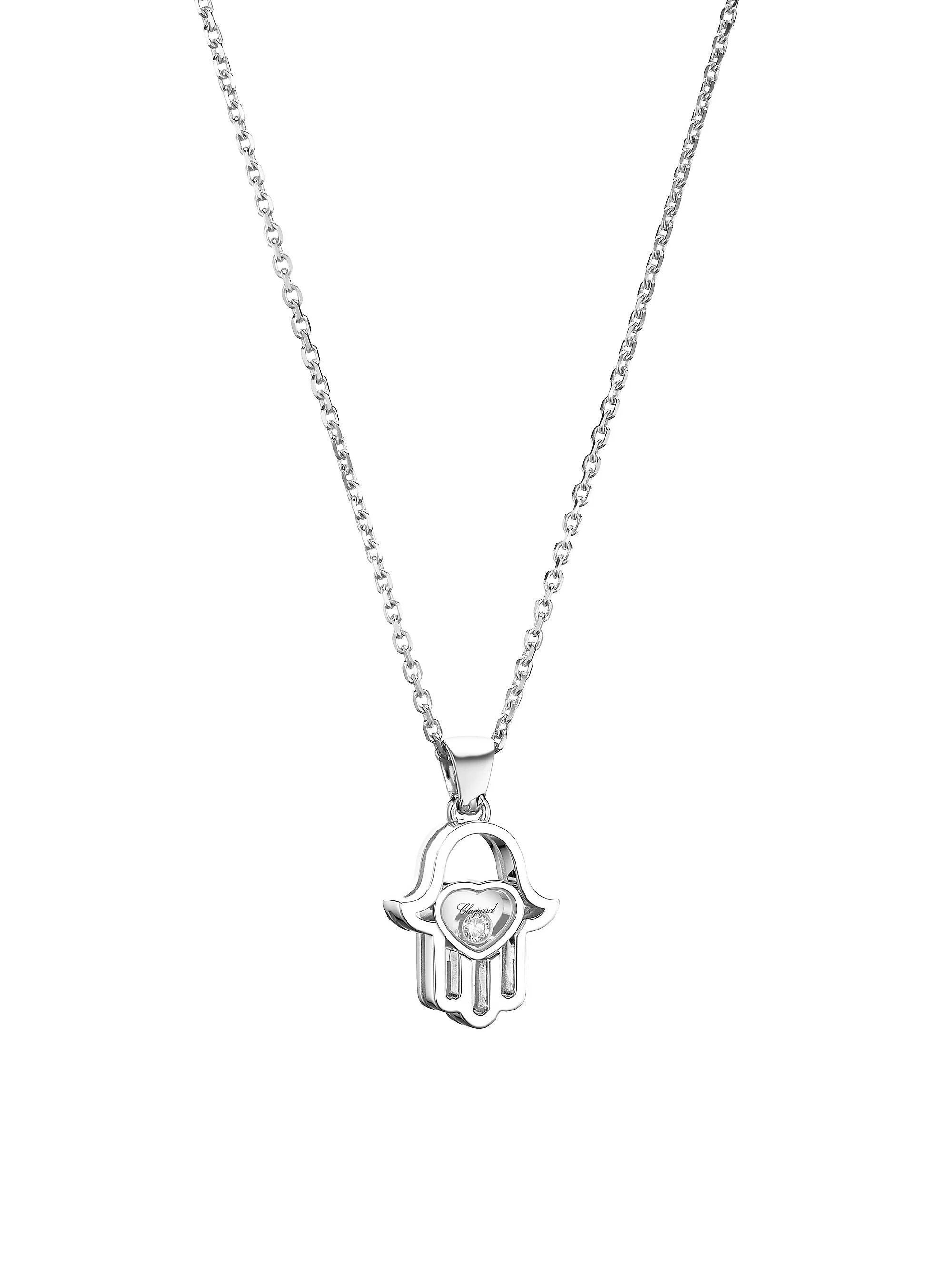 18kt 화이트 골드 Good Luck Charms 다이아몬드 펜던트 목걸이 - 1