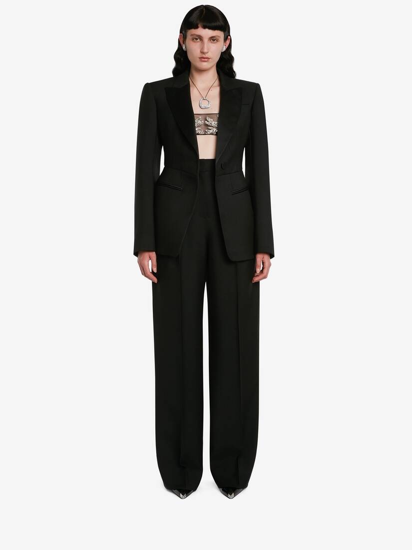 Women's Mycelium Embroidery Kickback Jacket in Black - 2