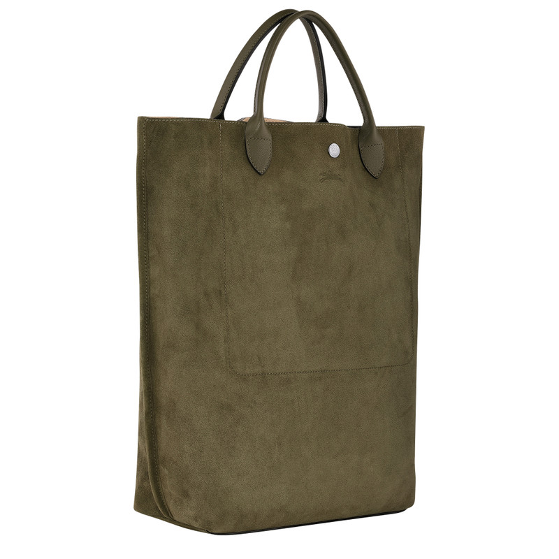Cabas Longchamp M Tote bag Khaki - Leather 3