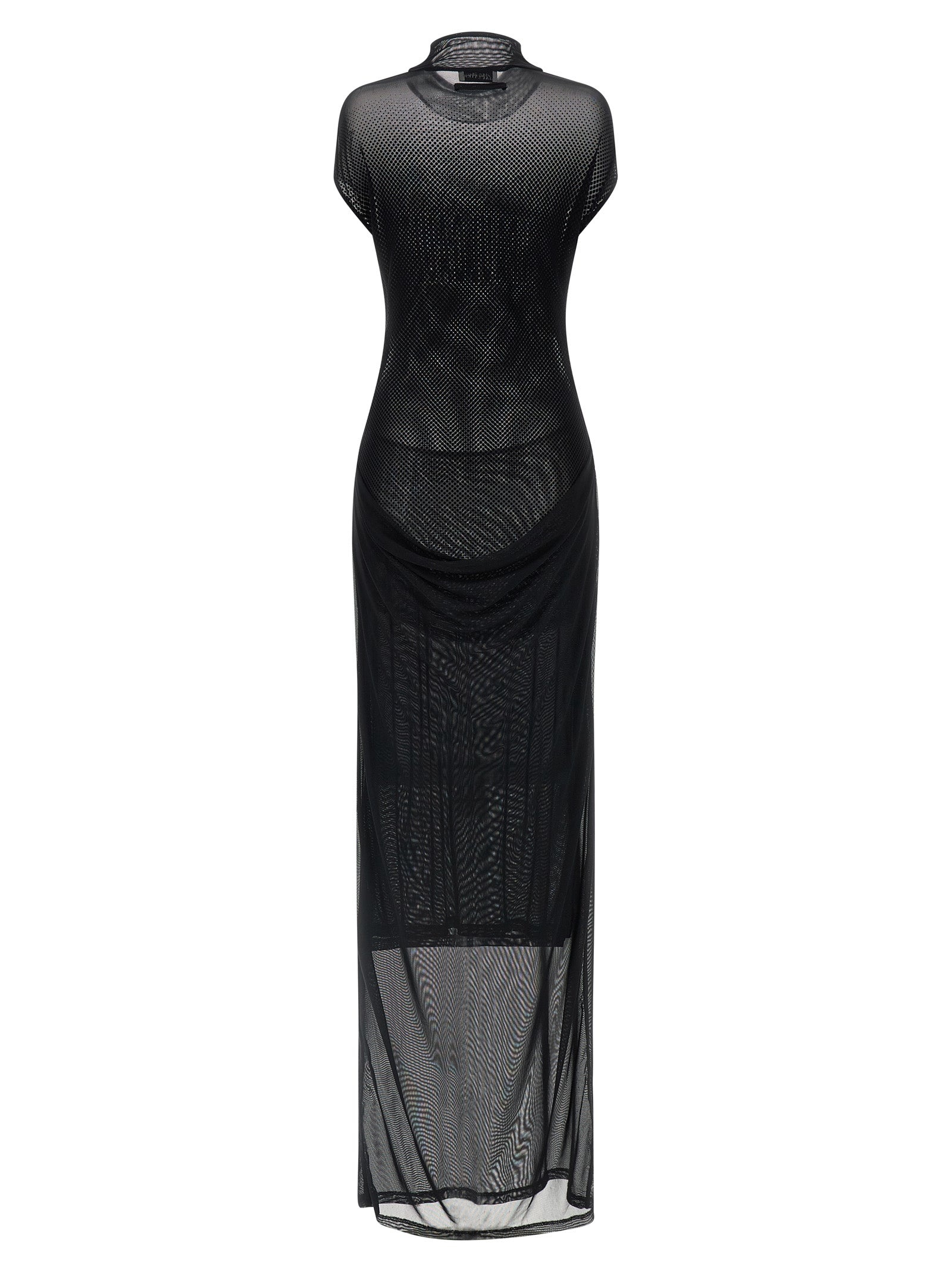 Flocked Dress Dresses Black - 2