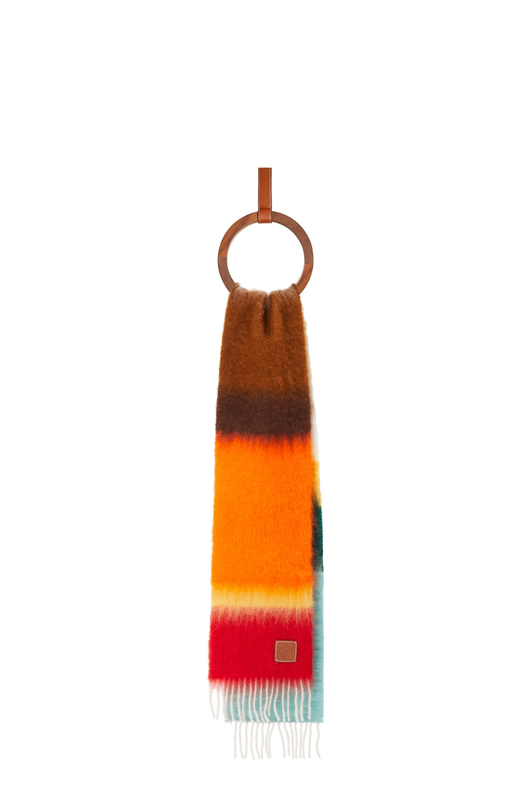 Stripe scarf in mohair and wool - 1