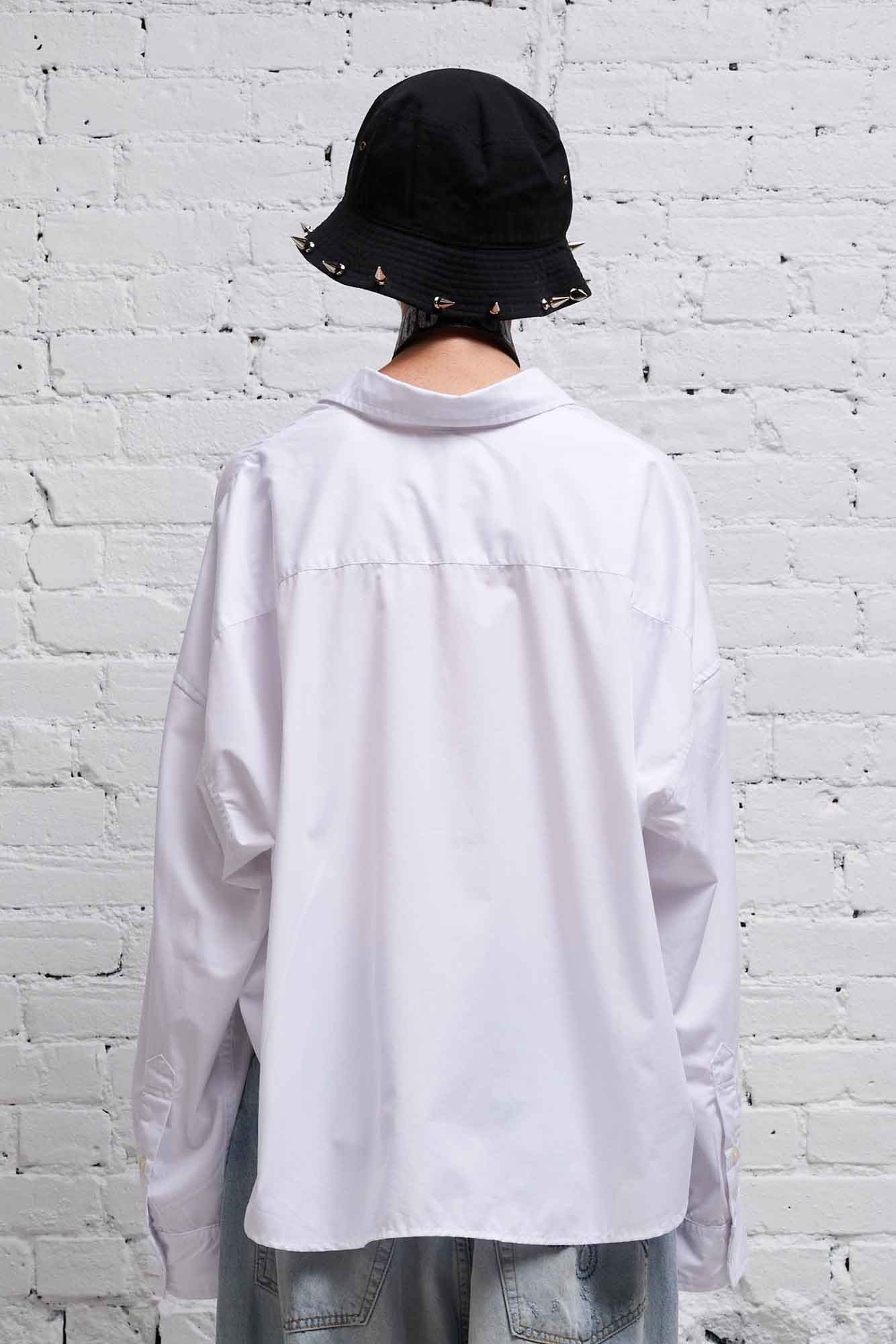 DROP NECK CROPPED SHIRT - WHITE - 6