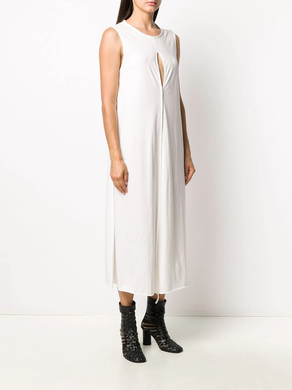 draped keyhole dress - 3