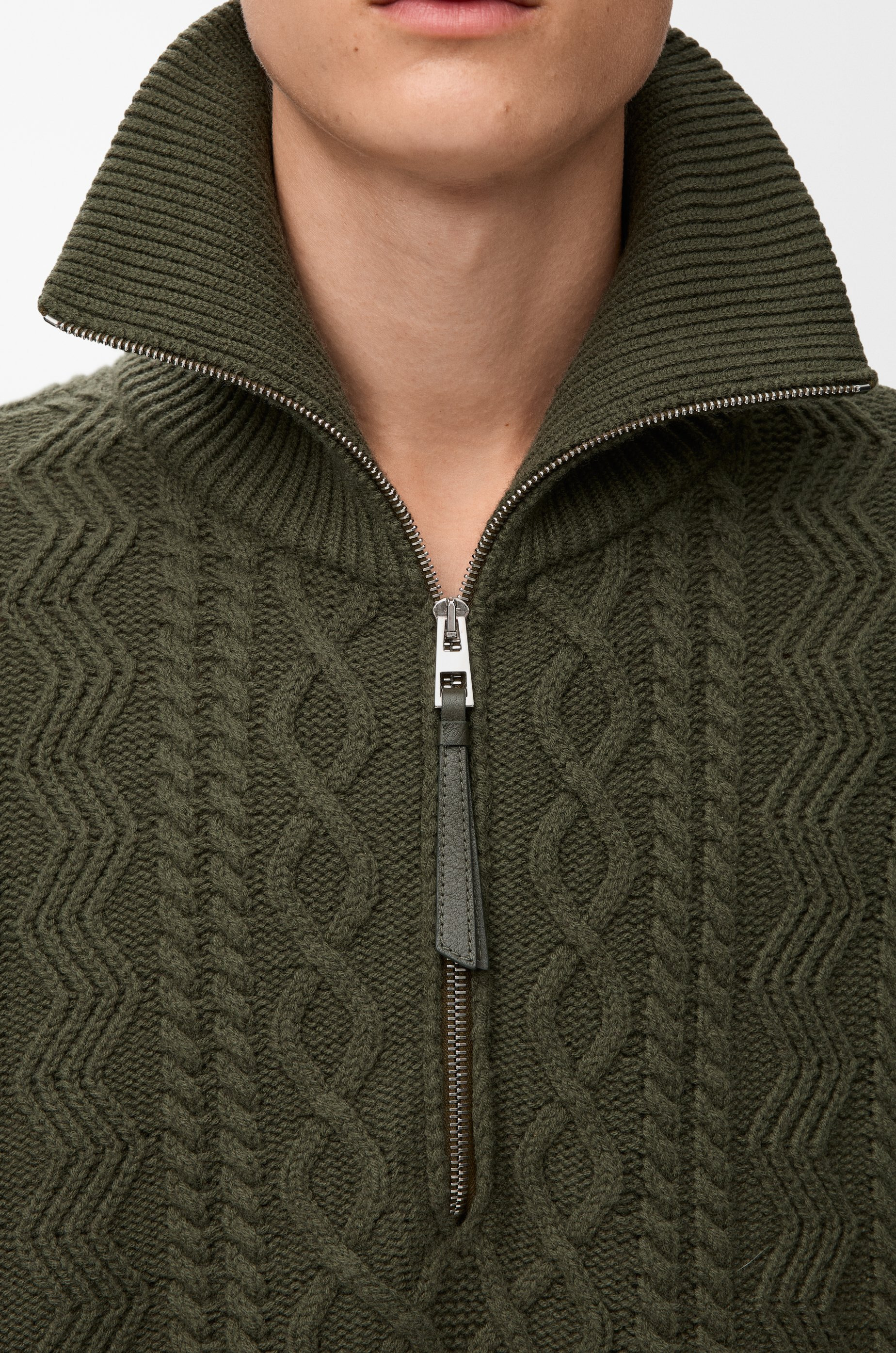 Zip-up sweater in wool - 5