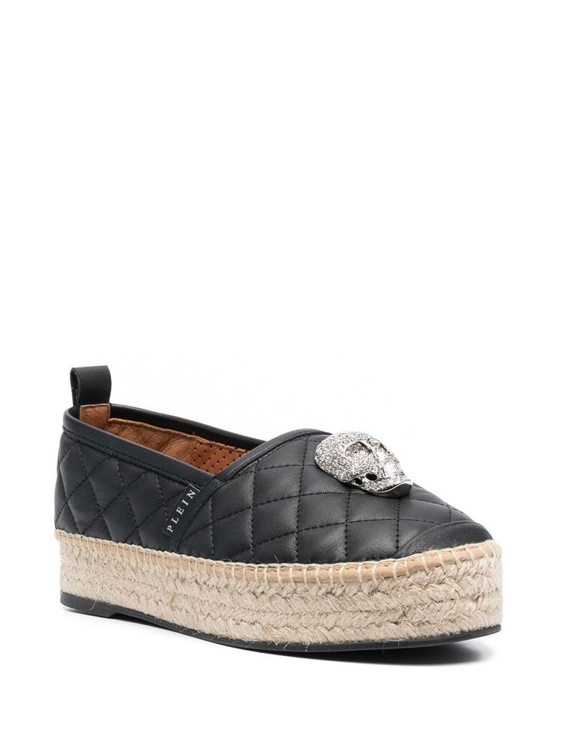PHILIPP PLEIN skull-embellishment quilted espadrilles outlook