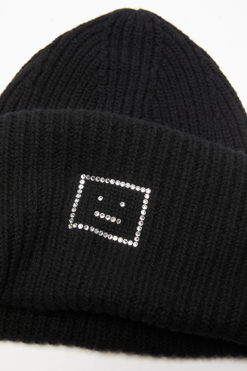 Embellished Face logo beanie - Black 4