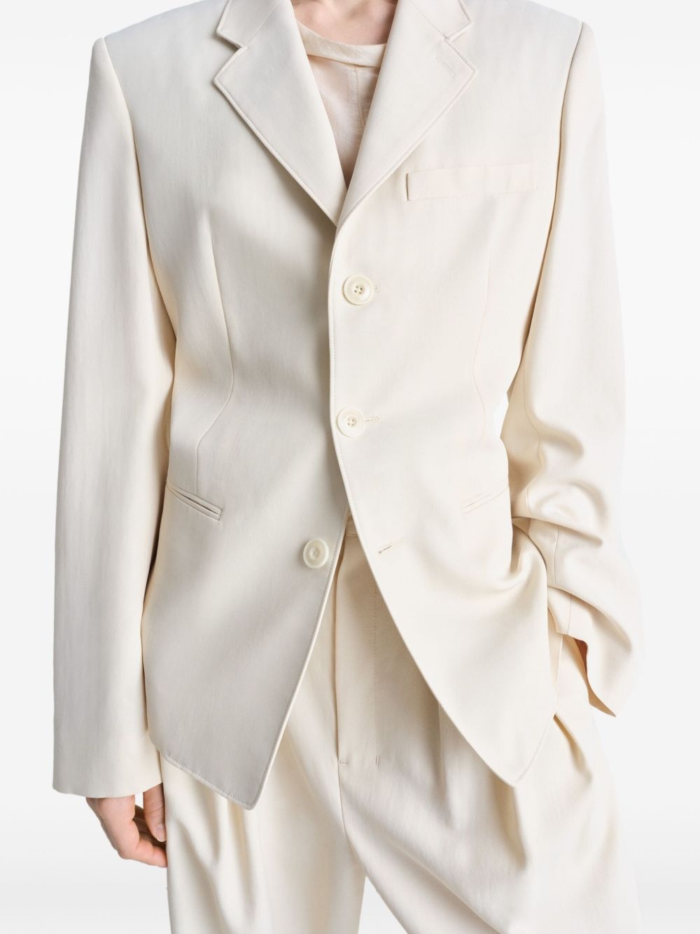 gabardine-weave single-breasted blazer - 5