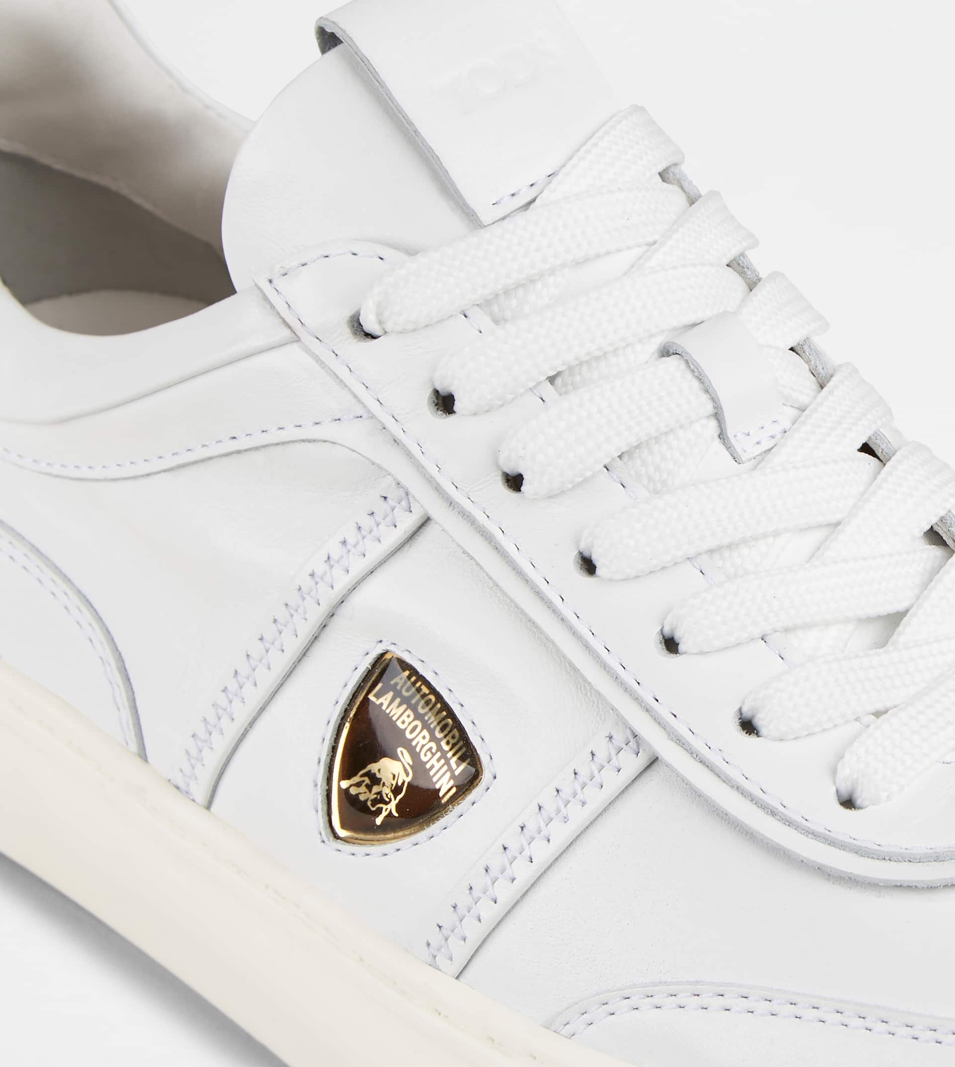 SNEAKERS IN LEATHER - WHITE - 5