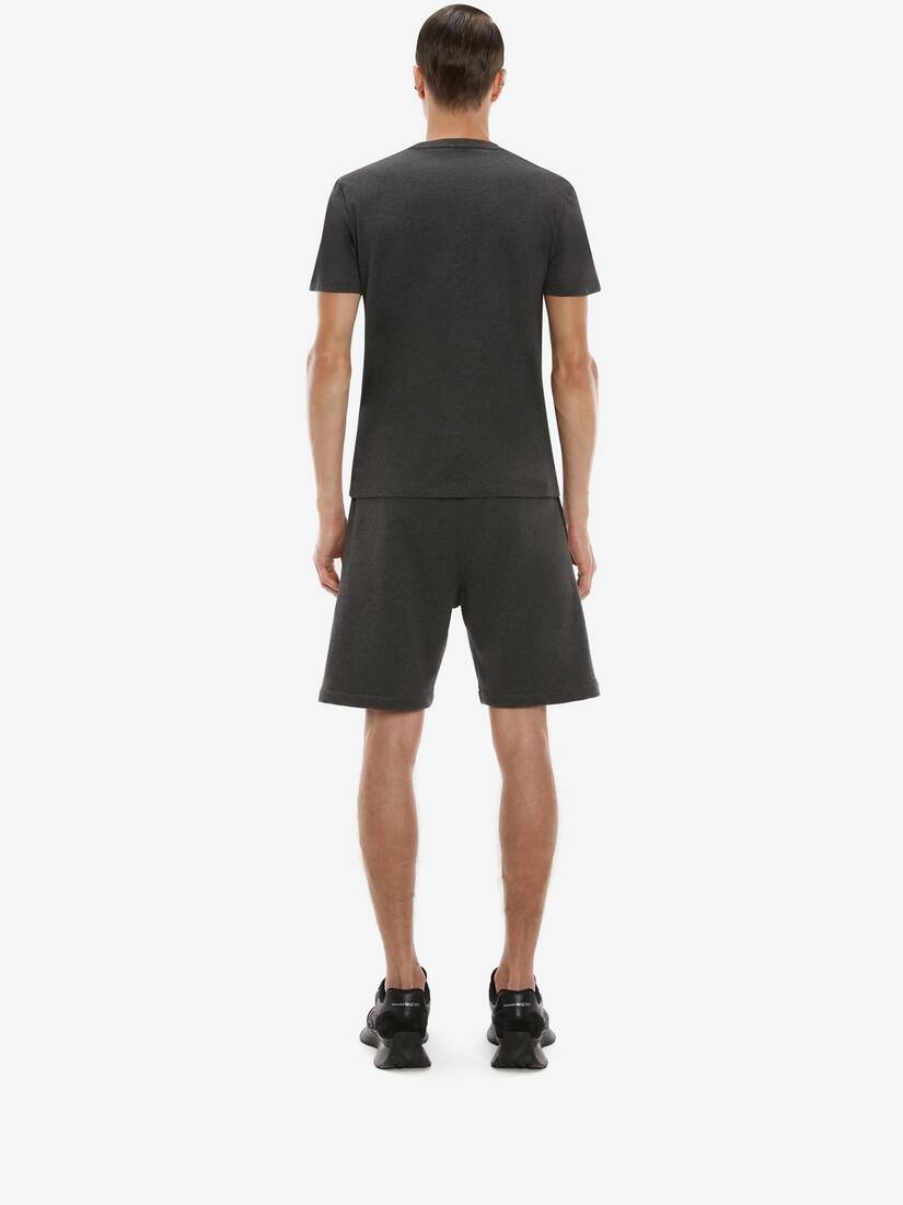 Selvedge Logo Tape Detail Shorts in Charcoal - 4