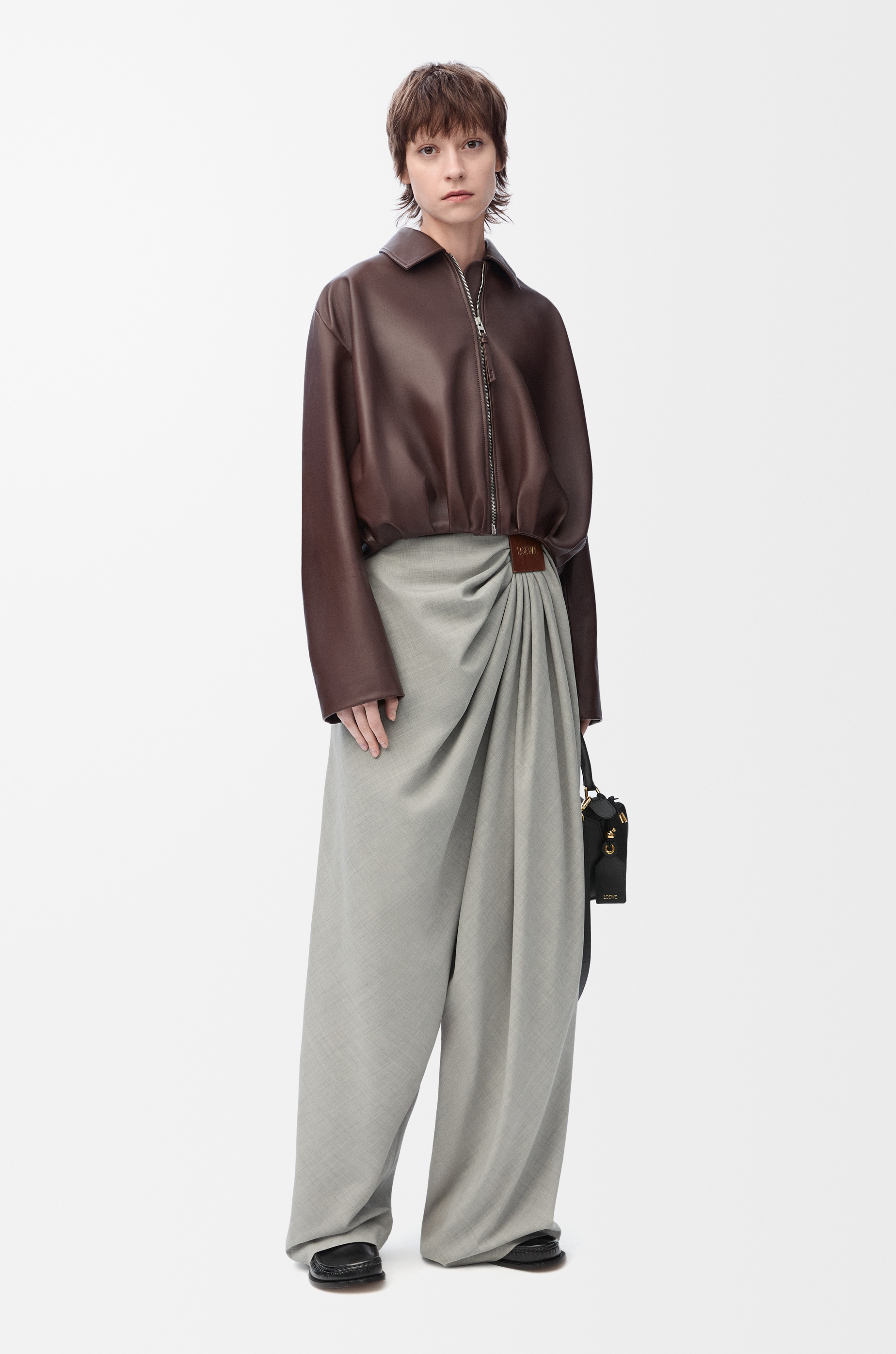 Draped jacket in nappa lambskin - 3