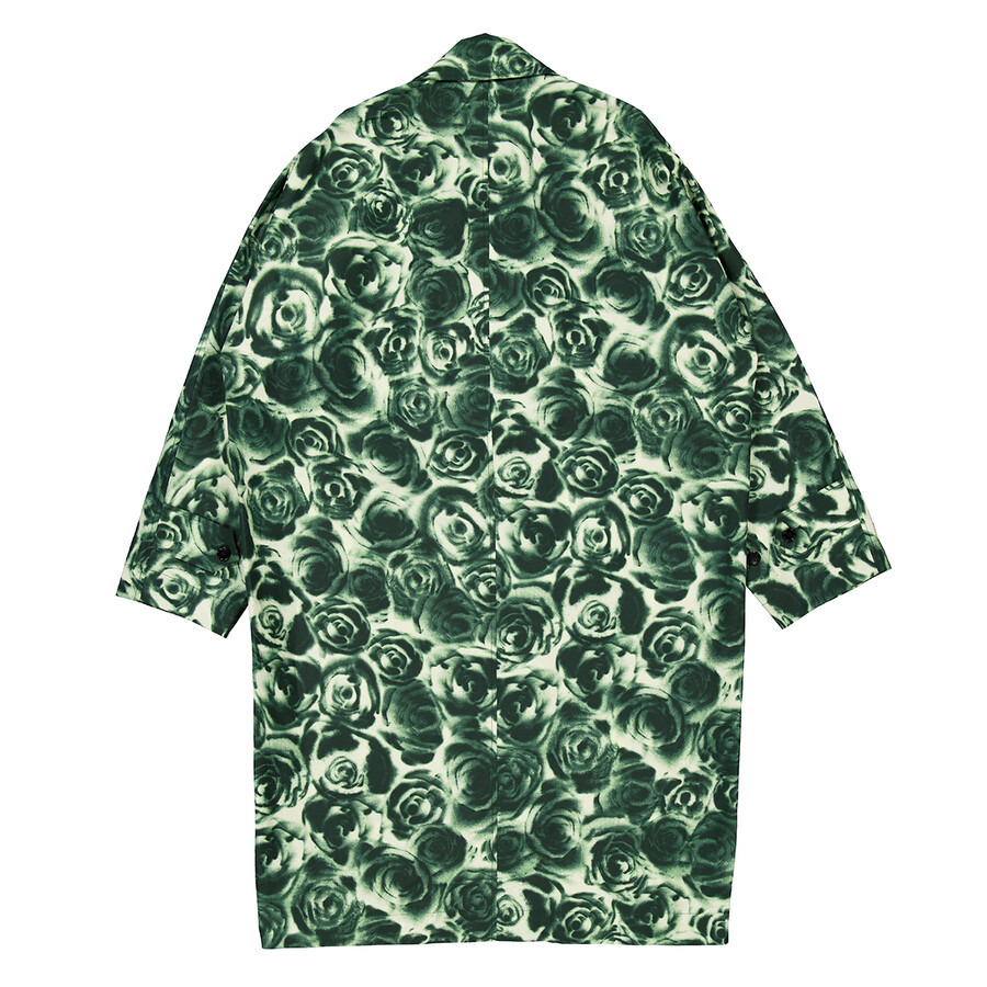 Burberry Long All Over Rose Print Raincoat - 7
