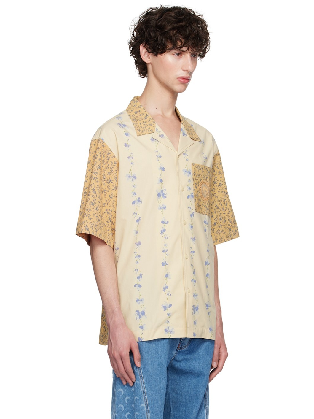 Orange Upcycled Floral Shirt - 2