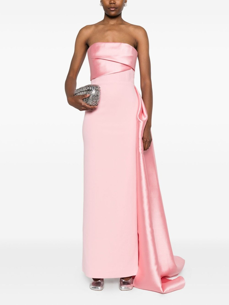 SOLACE LONDON Kinsley draped-satin gown outlook