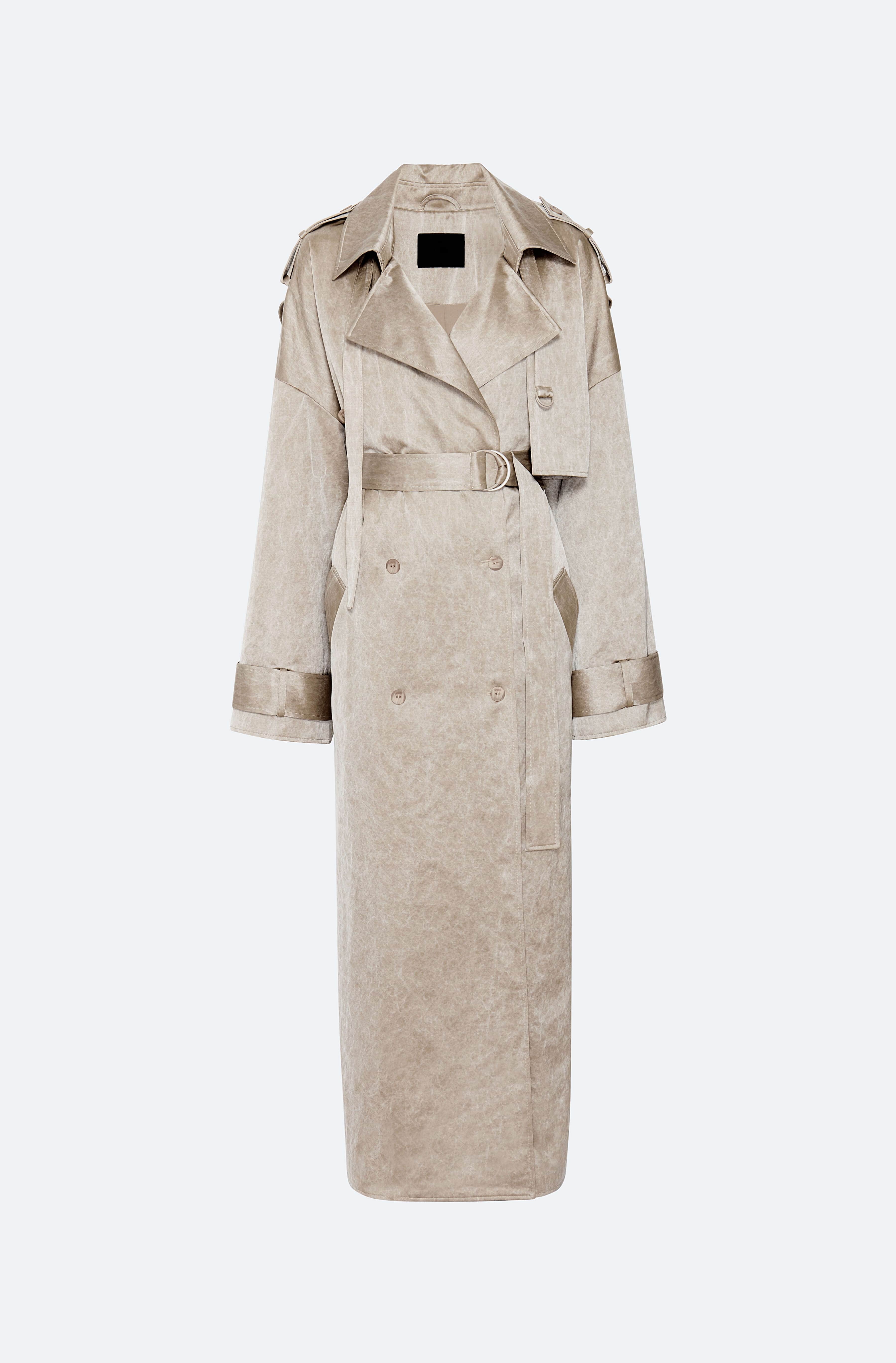 Washed Cotton Double Breasted Trench - 1