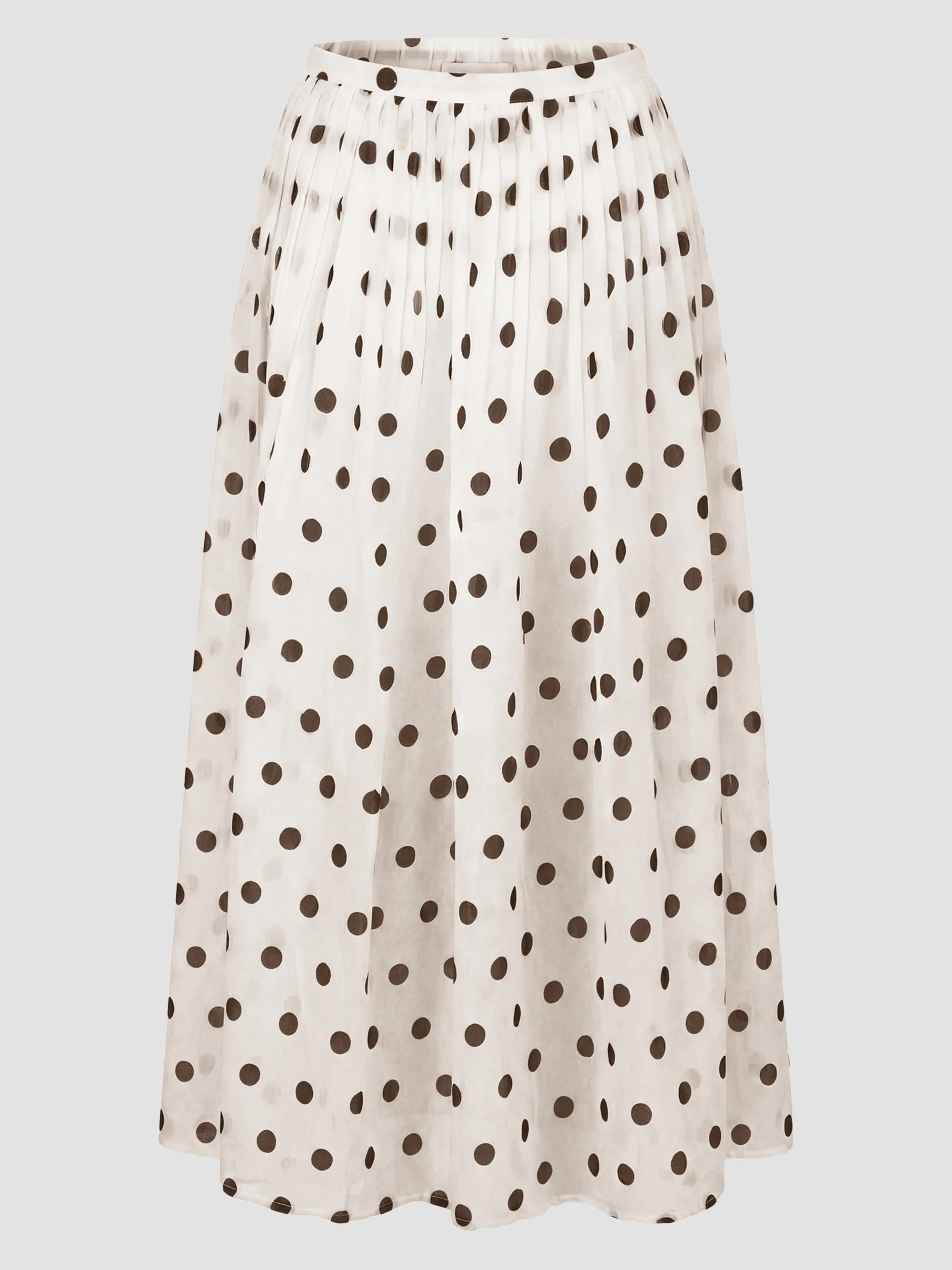 Women's Marit Polka Dot Midi Skirt - Ivory Black Polka Dot - 1