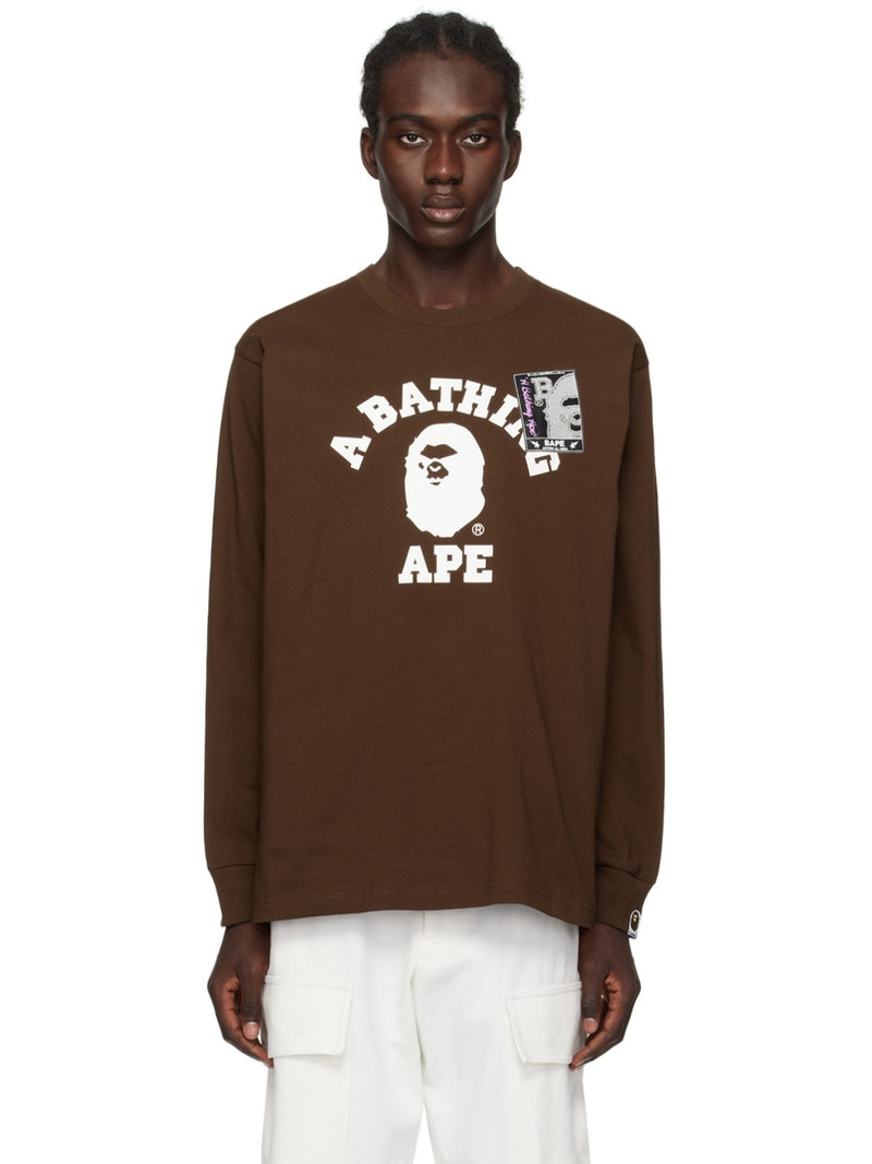 Brown Mad Face College Long Sleeve T-Shirt - 1