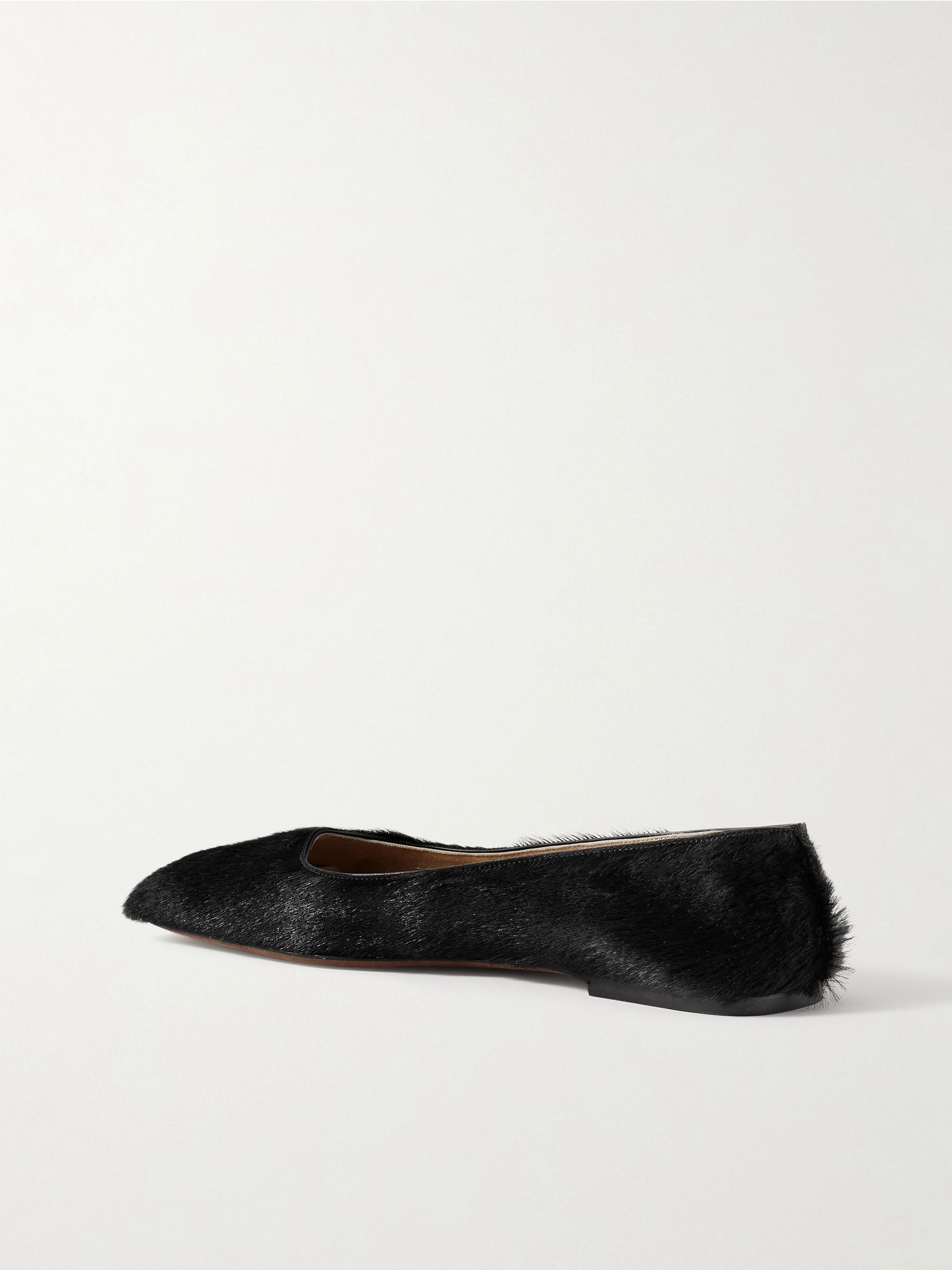 Calf hair ballet flats Black - 3