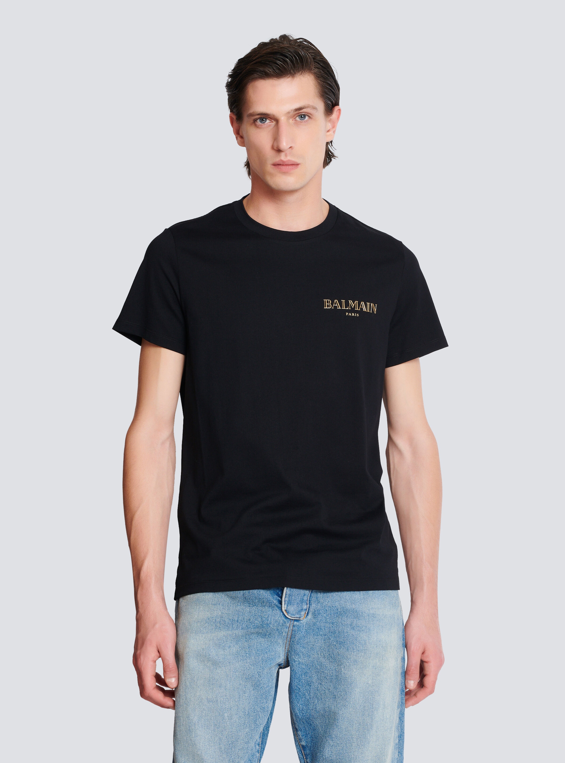 T-shirt with vintage gel Balmain logo - 6