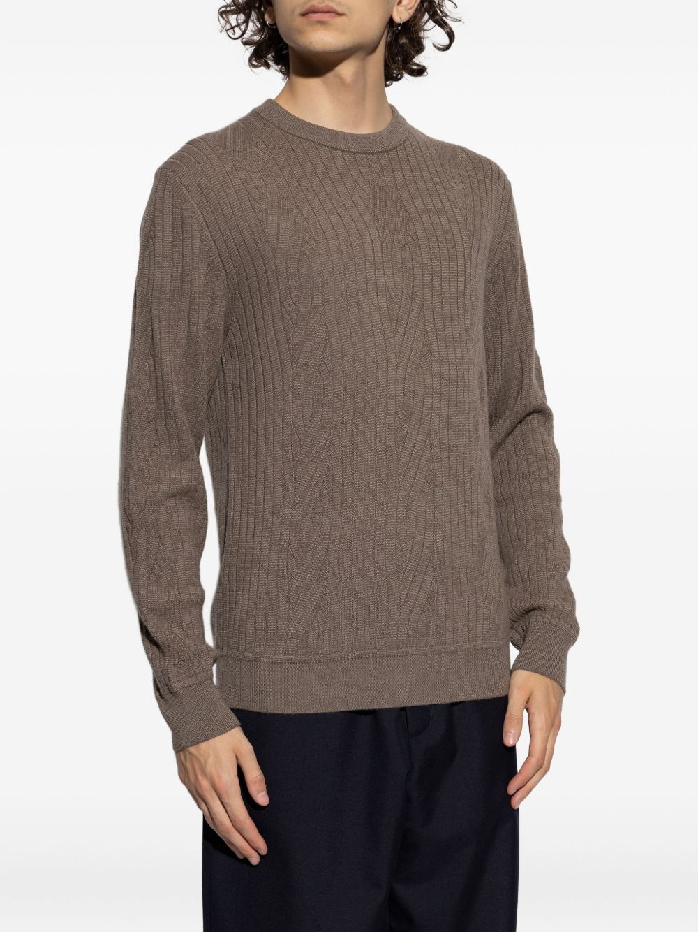 cable-knit ribbed sweater - 3