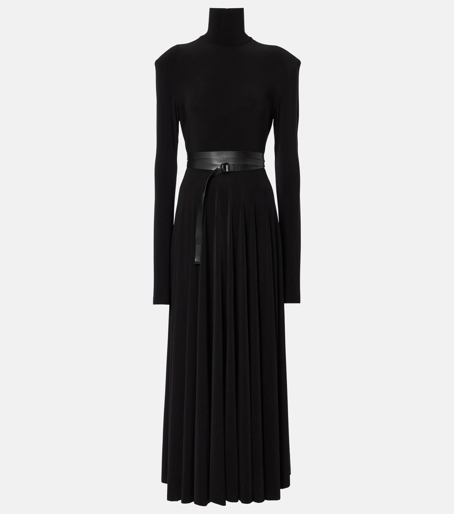 Belted turtleneck midi dress - 1
