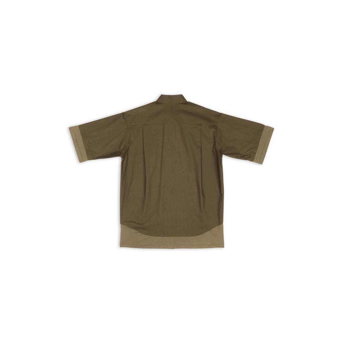 Men's Bb Icon Layered Short Sleeve Shirt in Kaki - 6
