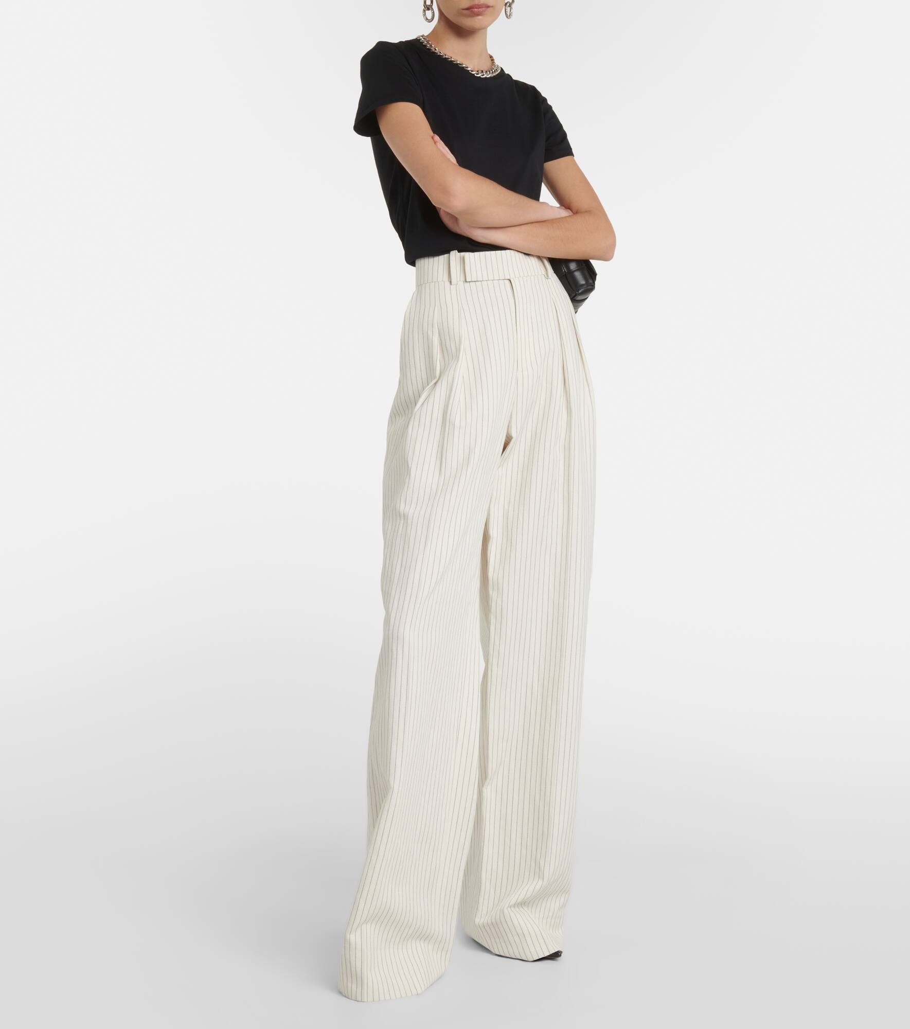 Mid-rise cotton and linen wide-leg pants - 7