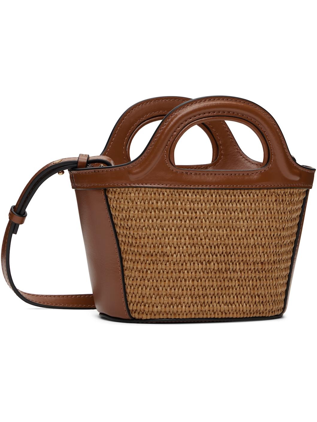 Beige & Brown Tropicalia Micro Tote - 3