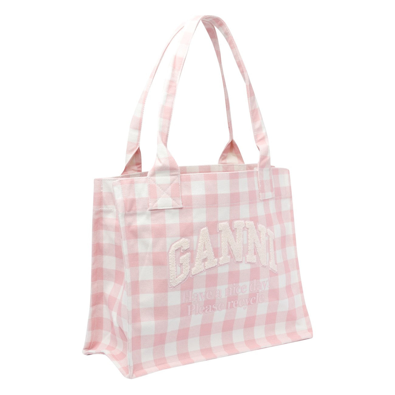 Ganni Women Large Vichy Easy Logo Shopper Bag - 2