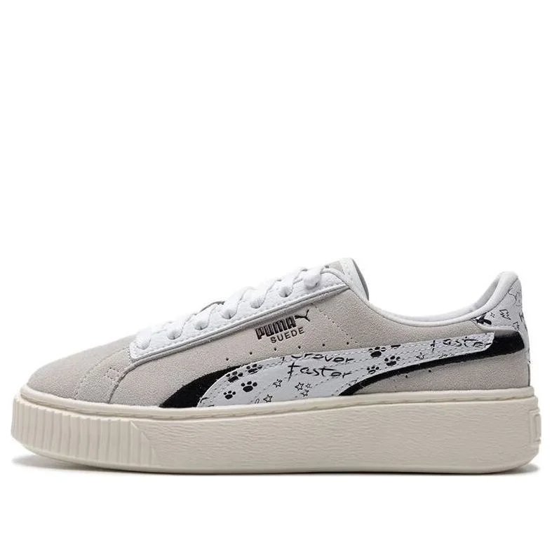 (WMNS) PUMA Suede Platform Draw 'Grey White' 395904-02 - 1