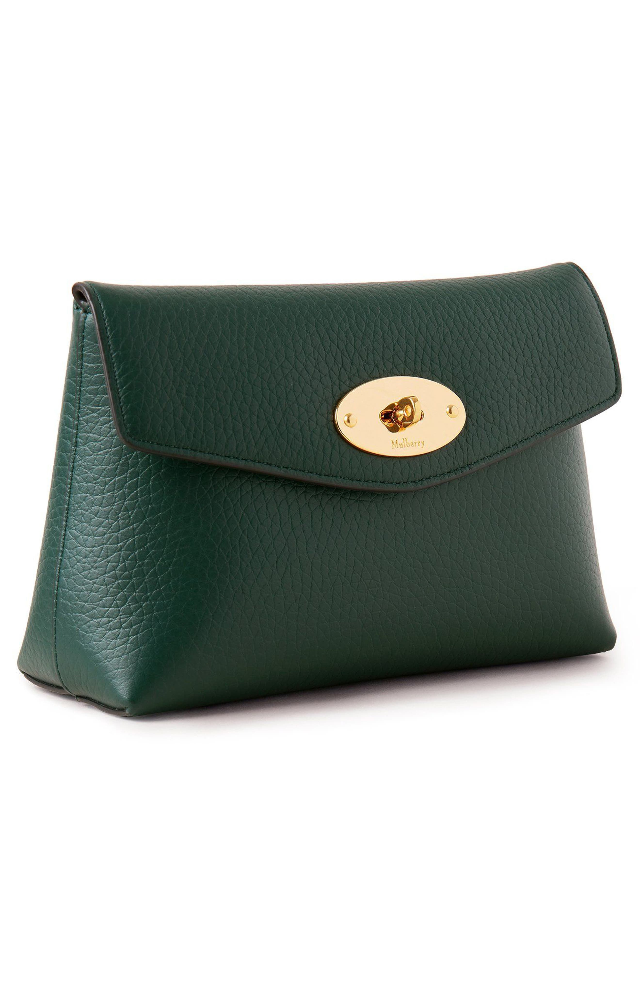 Darley Leather Cosmetics Pouch in  Green - 4