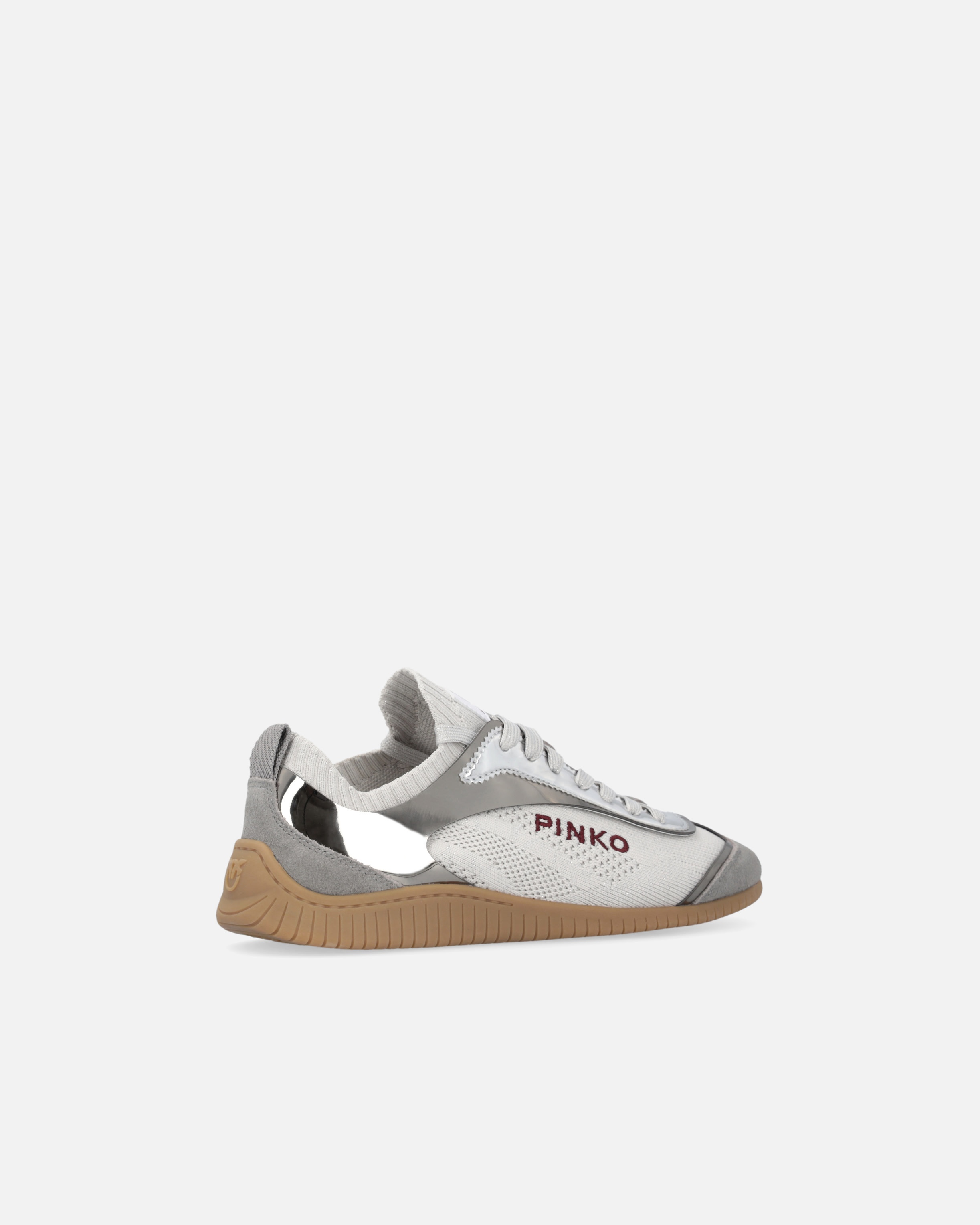 KNIT LOW-TOP SNEAKERS WITH MIRROR-FINISH INSERTS - 3