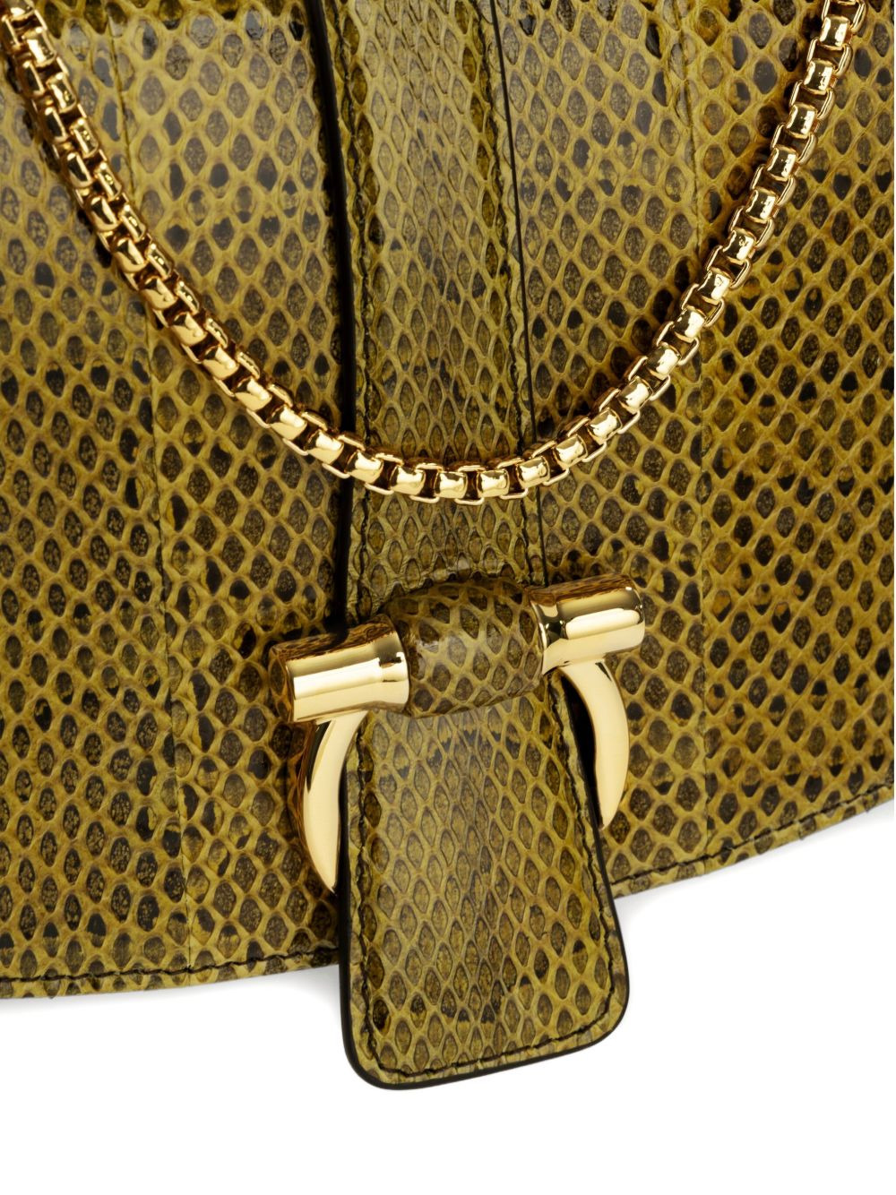 small gancini clasp snakeskin cross body bag - 4