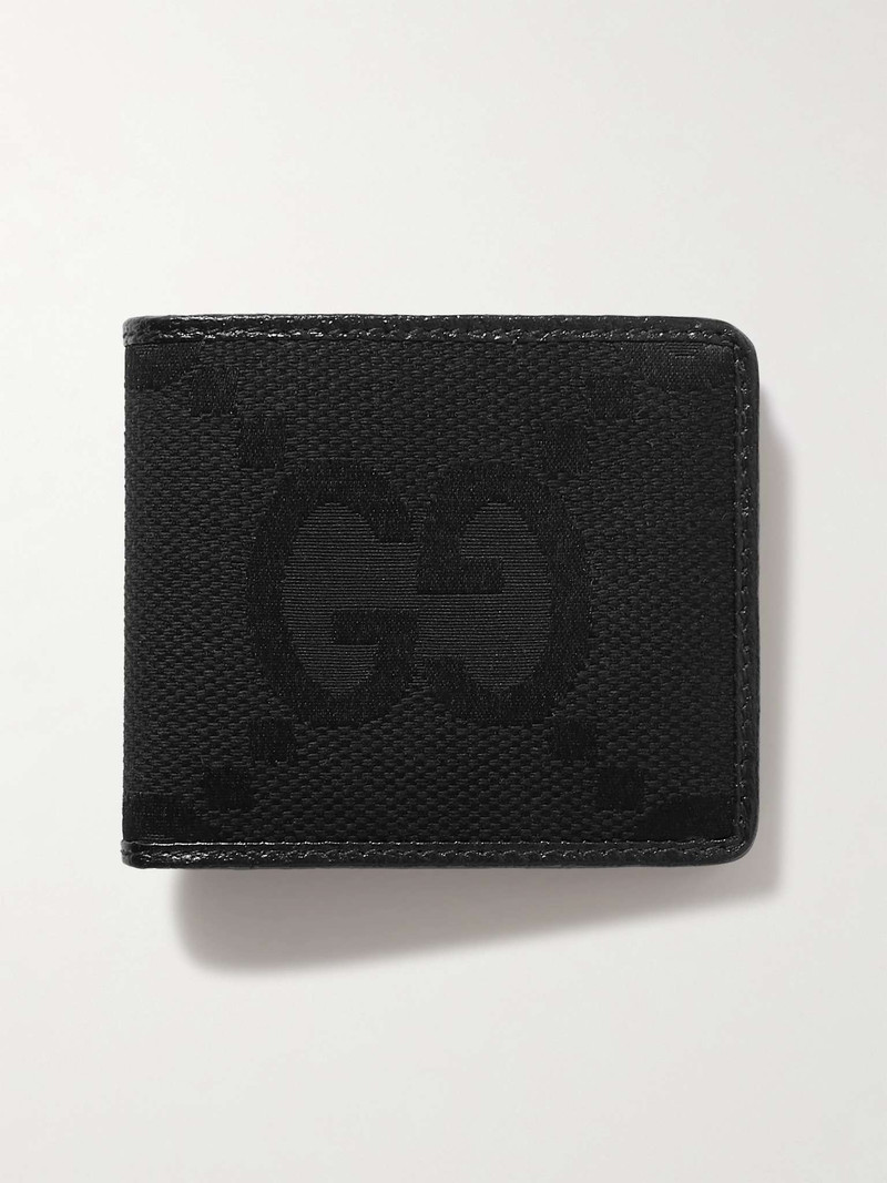 GUCCI Leather and Logo-Jacquard Wallet outlook