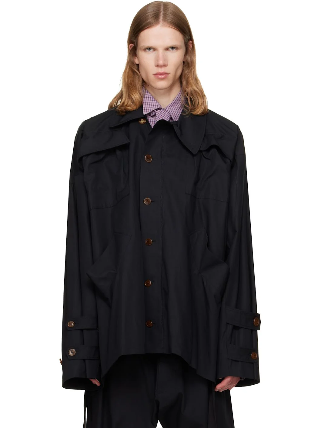 Black Asymmetric Over Jacket - 1