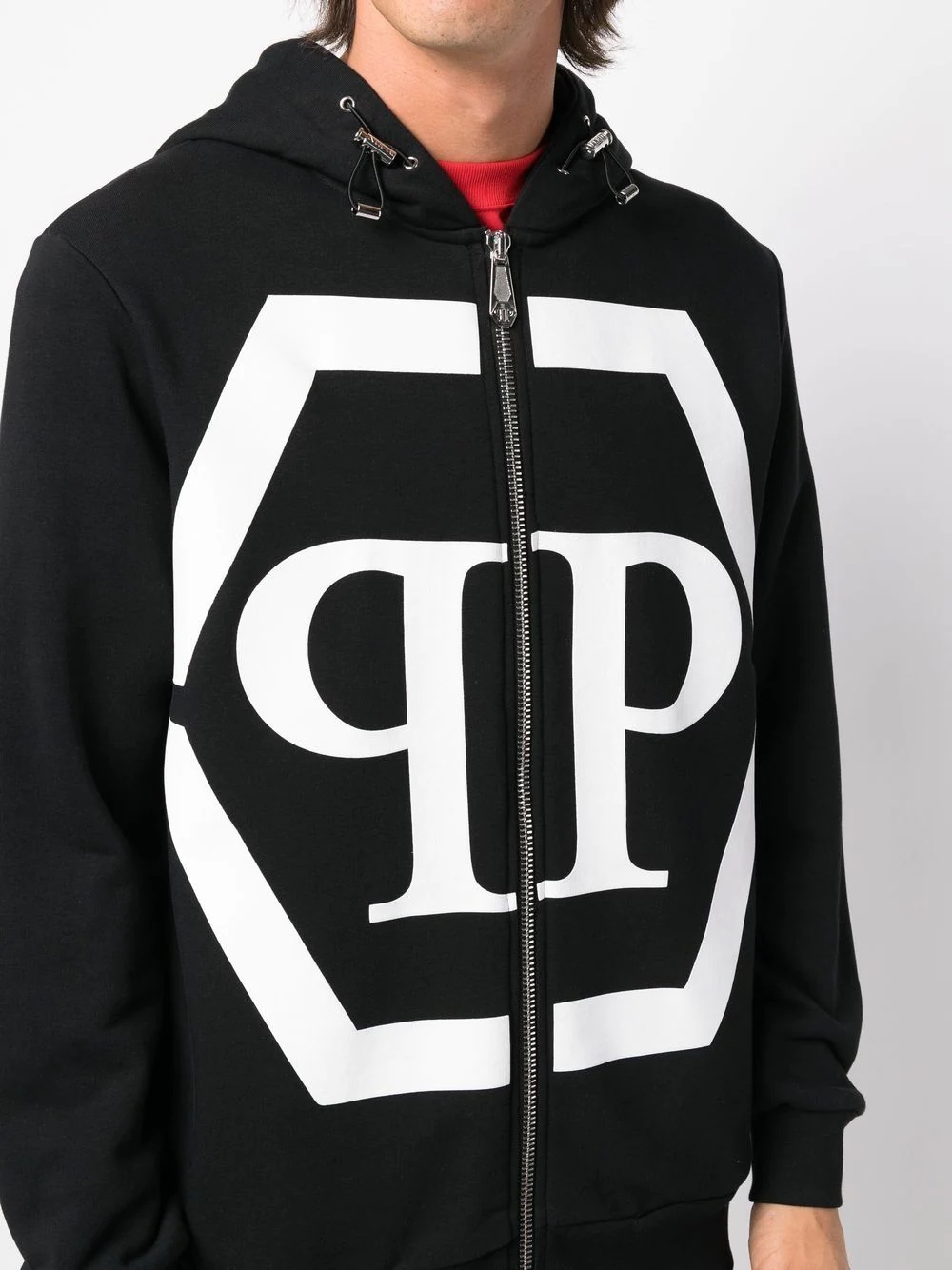 logo-print zip-up hoodie - 5