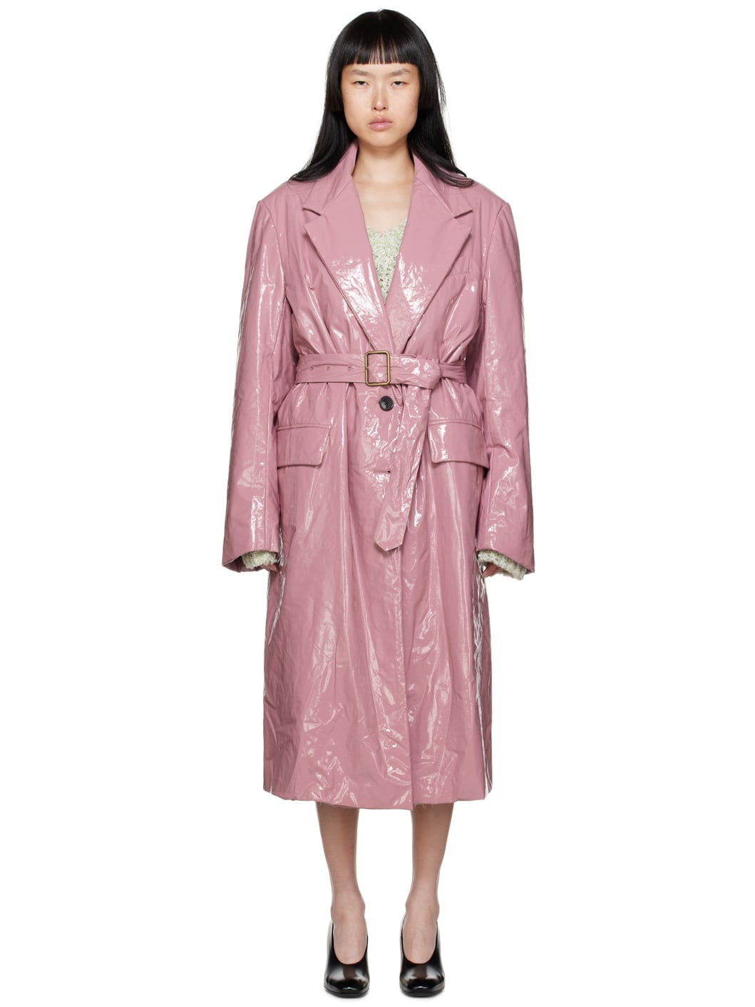 Pink Lacquered Coat - 1