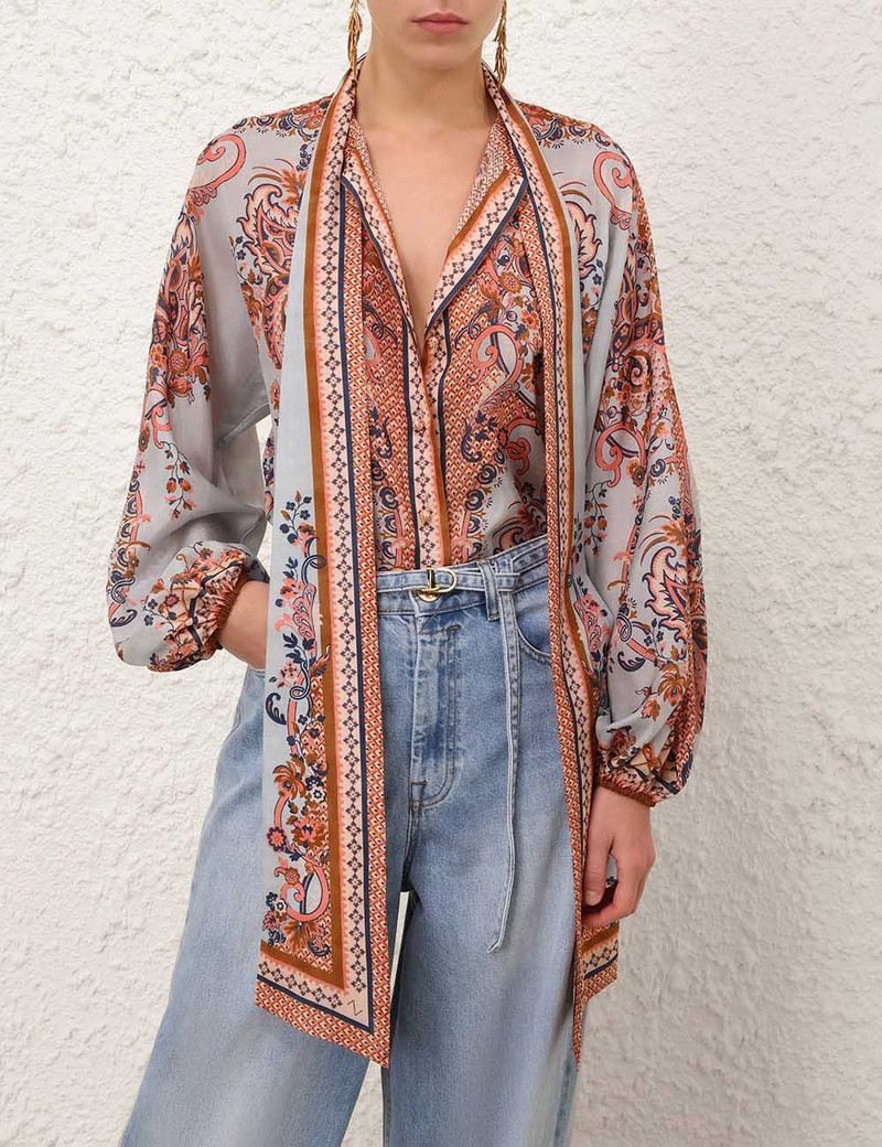 Zimmermann ASTER TIE NECK BLOUSE outlook