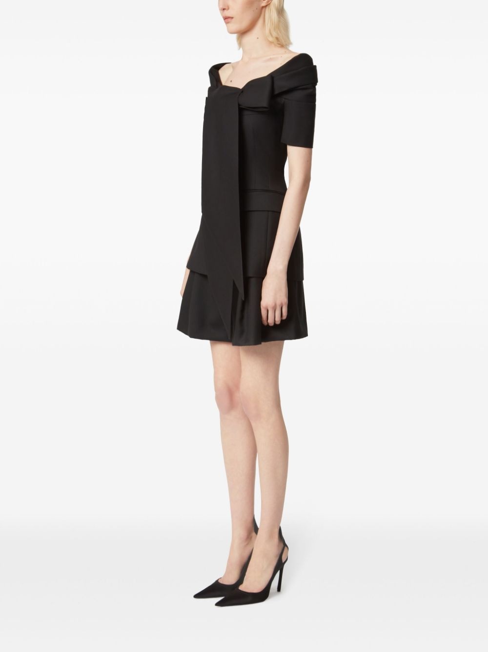 pleat-detail wide-leg wool shorts - 3