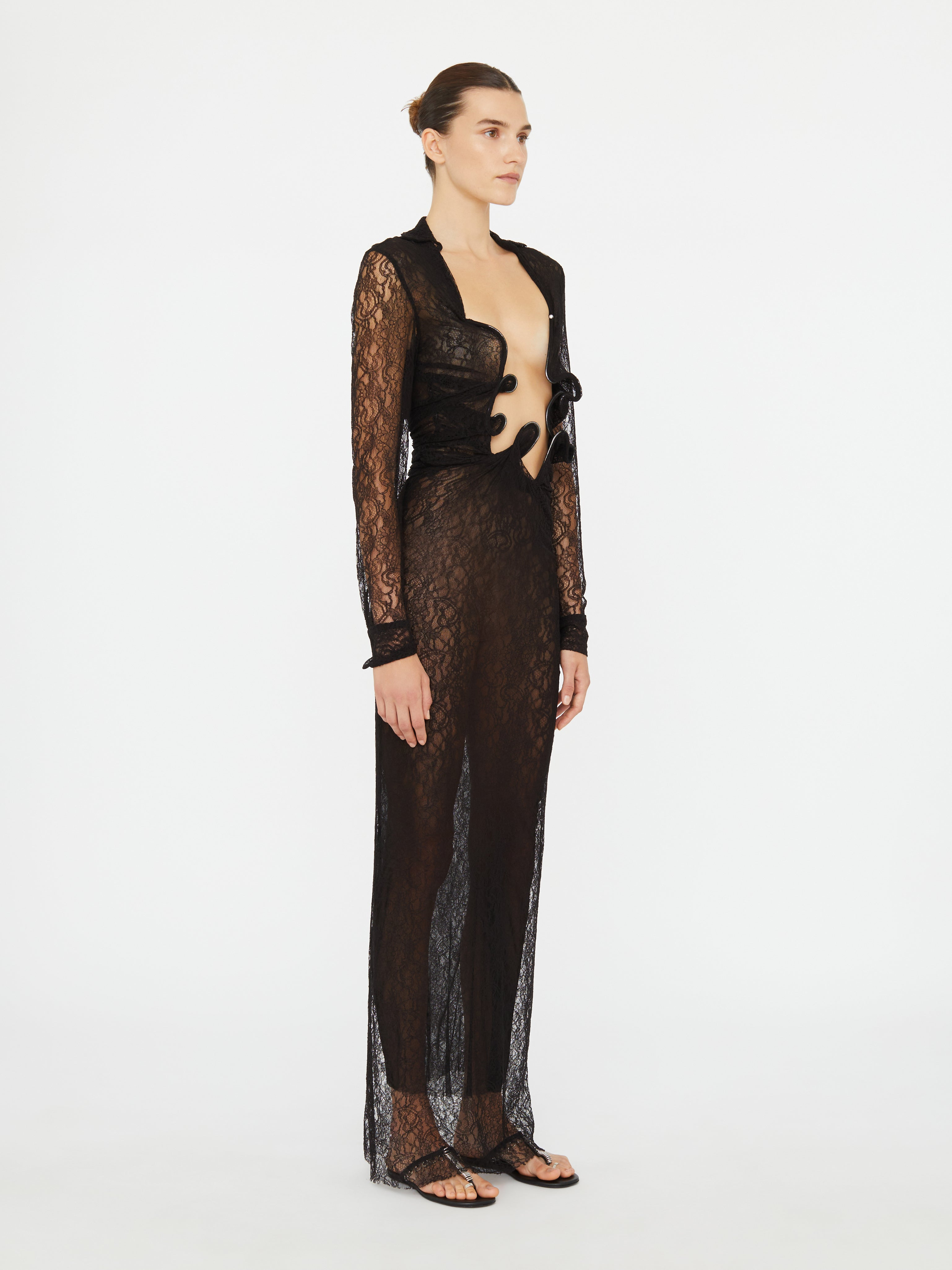 Lace Venus Plunge Shirt Dress - 2