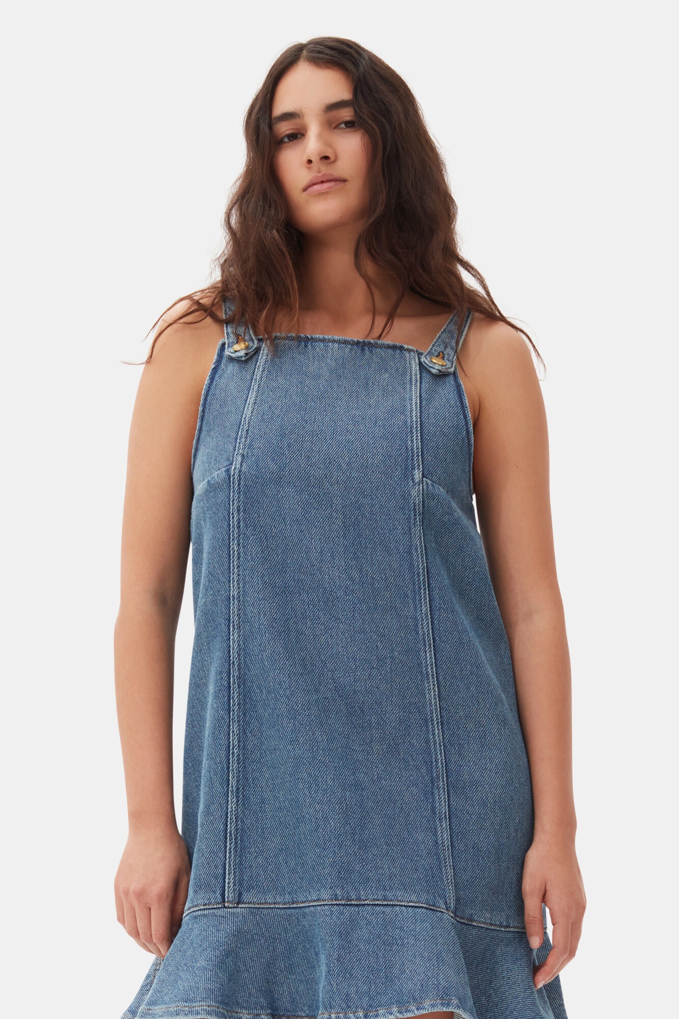 BLUE DENIM MINI DRESS - 3