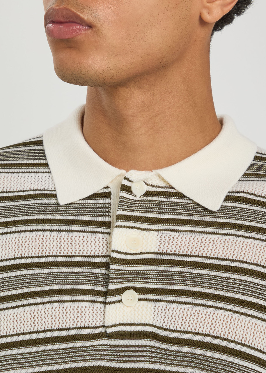 Wales Bonner Samuel Striped Wool-blend Polo Shirt - 5
