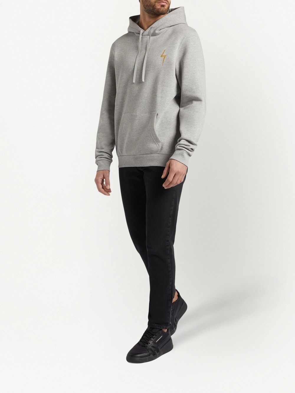 logo-embroidered hoodie - 2