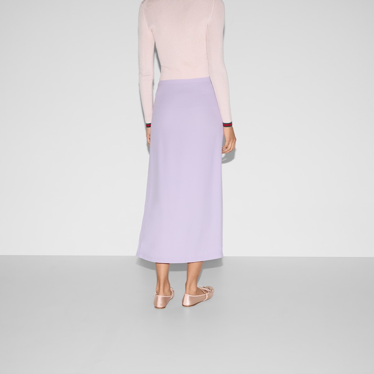 Mid-length acetate blend sable skirt - 4