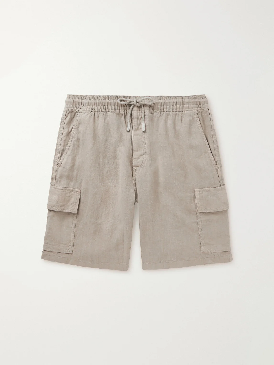Straight-Leg Linen Drawstring Cargo Shorts - 1